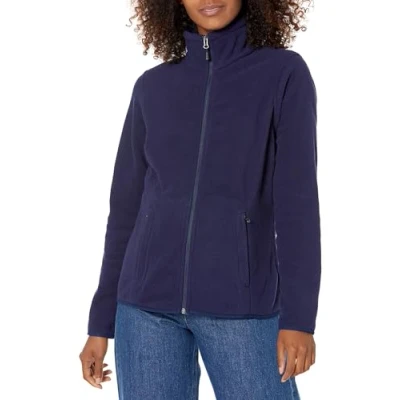 Abbildung von Amazon Essentials Damen Weiche Polarfleece Jacke mit durchgehendem Reißverschluss in klassischer Passform (erhältlich Übergrößen), Marineblau, XXL