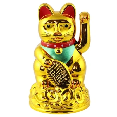 Abbildung von Freak Scene Superfreak Glückskatze Maneki Neko Winkekatze 11 cm Gold