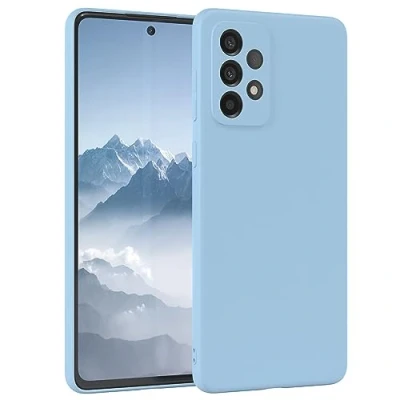 Abbildung von EAZY Case Silikonhülle für Samsung Galaxy A73 5G Hülle Silikon Blau weich stoßfeste Handyhülle Schutzhülle mit Kameraschutz Dünn Premium Schutz Cover TPU Phone Bumper in Hellblau
