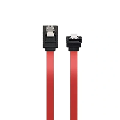 Abbildung von Ewent Kabel SATA III, Geschwindigkeit 6 GBits mit Clips aus Metall, L Type Form 90 70 cm rot