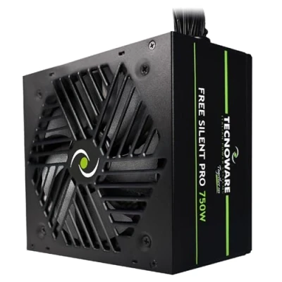 Abbildung von Tecnoware Netzteil Free Silent PRO 750 für erweiterte PCs mit NVIDIA GeForce GTX RTX Grafikkarte, leiser Lüfter, PCI E Anschlüsse, CPU 4+4, SATA, Molex