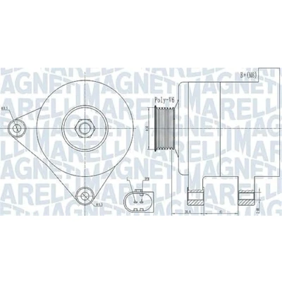 Abbildung von MAGNETI MARELLI 063731985010 Lichtmaschine 14V 140A VOLKSWAGEN: GOLF 5 Schrägheck, Polo V 6, SKODA: Fabia 2 Combi