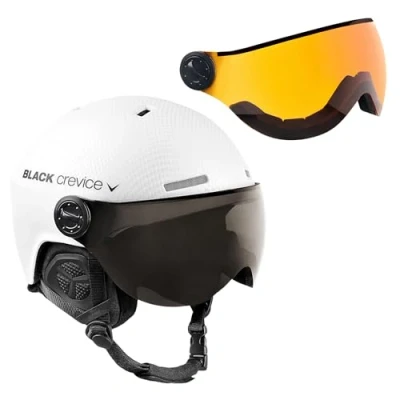 Abbildung von Black Crevice Skihelm Arlberg mit 2 Visier, Carbon weiß/grau, S/M (54 57)