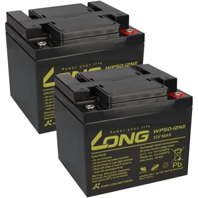 Abbildung von 2X AGM 12V / 50Ah Blei Akku zyklenfest kompatibel WP50 12NE MP50 12C, 12LCP 50, REC50 12I AKKUman Set