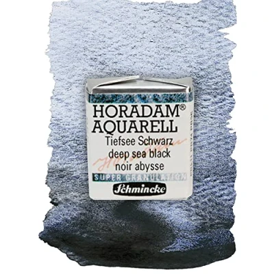 Abbildung von Schmincke HORADAM® AQUARELL, Super Granulation, 14 955 044 Tiefsee Schwarz, 1/2 Näpfchen, sehr stark granulierende Farbtöne, feinste, supergranulierende Aquarellfarben