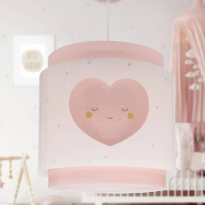 Abbildung von Dalber Lampe kinderzimmer, kinderlampe Pendelleuchte Hängelampe, Deckenleuchte Kinder, Deckenlampe kinderzimmer Baby Dreams Herz Rosa, 76012S, E27