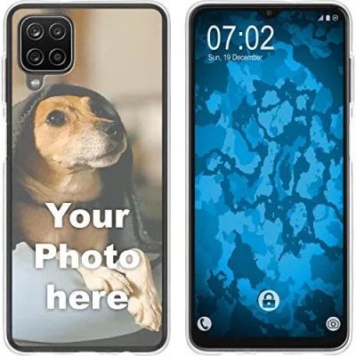 Abbildung von PhoneNatic personalisierte Handyhülle für Galaxy A12 in Clear Custom Case zum selbst gestalten mit eigenem Foto Bild Text individuell (Galaxy A12, Clear)