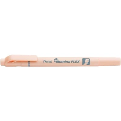 Abbildung von Pentel SLW11P FE Illumina Flex Textmarker in Pastellfarben mit Doppelspitze zum Hervorheben, Unterstreichen, Markieren und Akzente setzen, schlanke Stiftform, orange, 1 Stück