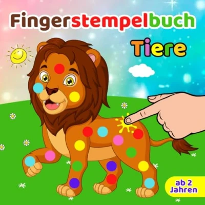 Abbildung von Fingerstempelbuch ab 2 Jahren: Über 50 tolle Tier Motive zum Fingerstempeln, Malen und Basteln Das große Fingerstempel Buch für Mädchen Jungen ... Stempelbuch Bastelbuch Kinder