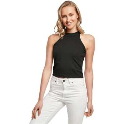 Abbildung von Build Your Brand Damen Ladies Turtleneck Short Top T Shirt, Schwarz, XS EU
