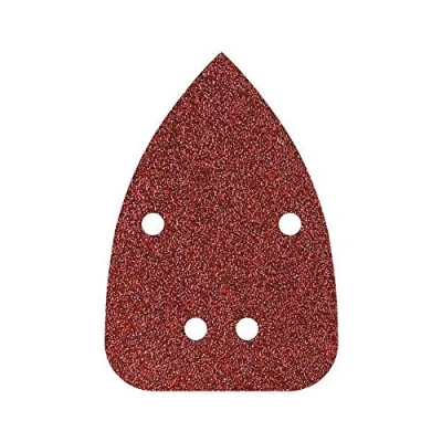 Abbildung von wolfcraft 10 Haft Schleifblätter für Holz und Metall 96 x 136 mm I 1757000 Körnung 80 Multischleifer, Dreieckschleifer, gelocht zur Staubabsaugung