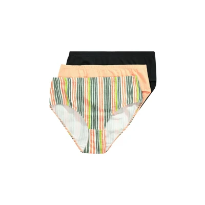 Abbildung von Ulla Popken 3 PACK OF Striped Slip, Damen, Größe: 46/48, Light coral