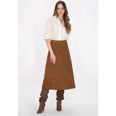 Abbildung von DreiMaster Vintage Damenrock XS / Cognac 100% Goat Suede
