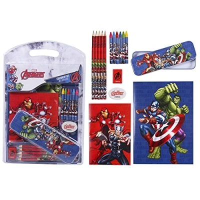 Abbildung von Cerdá Set Escolar Completo con Estuche Metálico y Material de Avengers Licencia Oficial Marvel