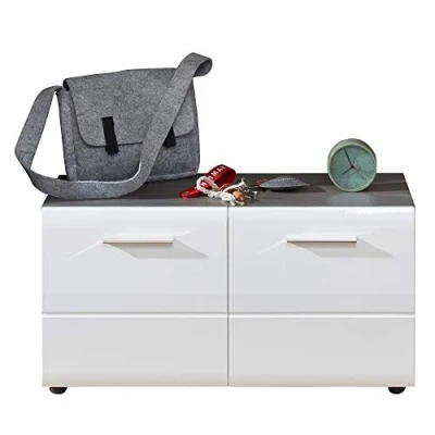 Abbildung von trendteam Sitzbank, Garderoben Sitzbank Schuhbank Holzbank Schränkchen Weiß 80x41x35cm