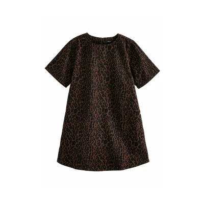 Abbildung von Next Short Sleeveregular FIT Jeanskleid, Damen, Größe: 44/46xR, Leopard print