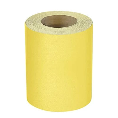 Abbildung von Mirka Yellow Schleifpapier Schleifrolle / 93mm x 5m 1 Rolle P150 Schleifen von Hartholz, Weichholz, Farbe, Spachtel, Kunststoff