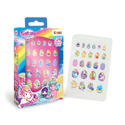 Abbildung von CRAZE Sticker Nails Galupy Mermaid 24 aufklebbare Nägel für Kinder, zum aufkleben Fingernagelset Kinder Mädchen