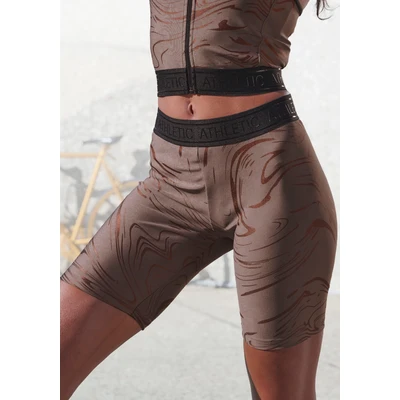 Abbildung von LASCANA ACTIVE Funktionsshorts mit glänzendem 3D Schriftzug auf dem Bund