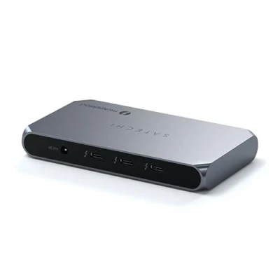 Abbildung von SATECHI Thunderbolt 4 Hub Slim Pro, USB C 96W Aufladung, einzelnes 8K oder Dual 4K Display, Anschlüsse, 3.2 Gen2 Für MacBook Pro/Air M1 M2 M3, Dell, HP, Surface, Lenovo