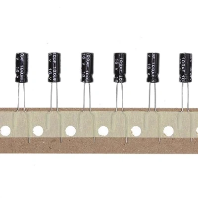 Abbildung von 100 Stück 16V 100UF Steckbarer Aluminium Elektrolytkondensator 5x11 5 * 11mm