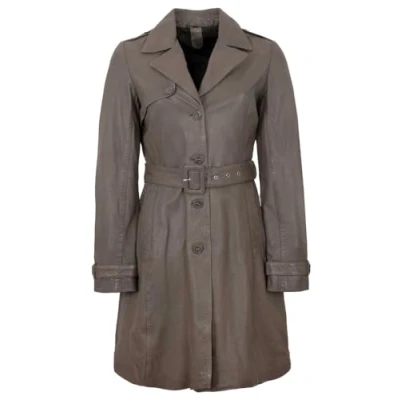 Abbildung von Gipsy by Mauritius Lederjacke GWLaily Damen Trenchcoat Ledermantel Lammnappa taupe