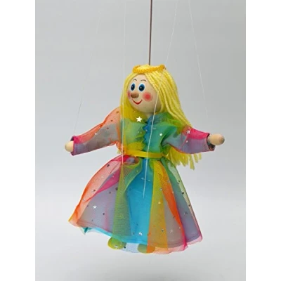 Abbildung von Marionette Fee Regenbogen 20 cm, Holz Marionette,