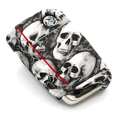 Abbildung von Schlüssel Hülle VB für 3 Tasten Auto Silikon Cover Schlüsselhülle Etui Schutzhülle (Totenkopf)