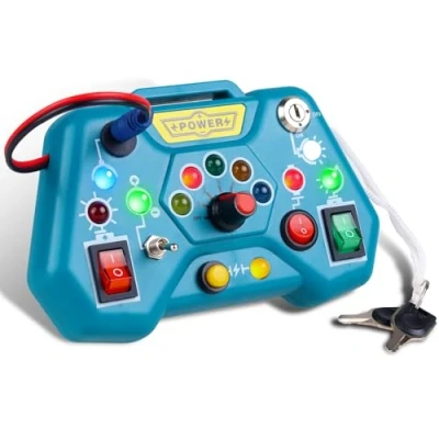 Abbildung von Loyzico Montessori Busy Board für Kleinkinder Spielzeug ab 1Jahr, Baby Activity mit 8 LED Lichtschalter, Sensorisches Motorik Lernspielzeug Geschenk 2 3 4 Jahre Jungen Mädchen
