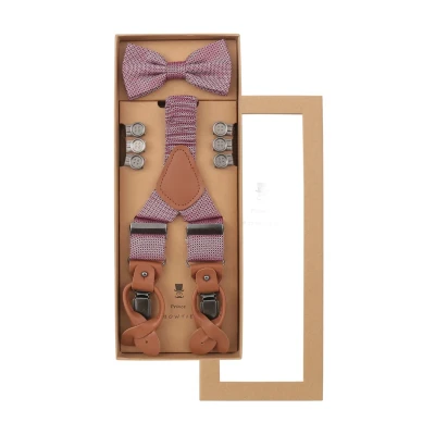 Abbildung von Prince Bow Tie HOSENTRÄGER SET AUS Fliege, Herren, Größe: One Size, Bordeaux
