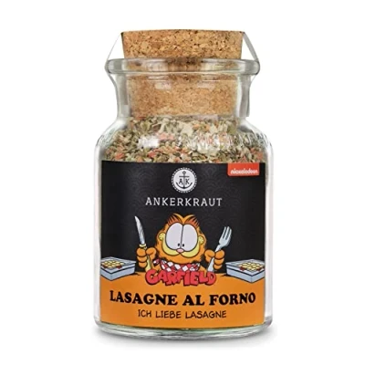 Abbildung von Ankerkraut Lasagne al Forno Gewürz, 115g im Korkenglas, Garfield Edition, Premium Qualität