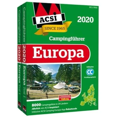 Abbildung von ACSI Internationaler Campingführer Europa 2020: in 2 Bänden inkl. Ermässigungskarte und Camping App Rabattcode. (Hallwag Promobil)