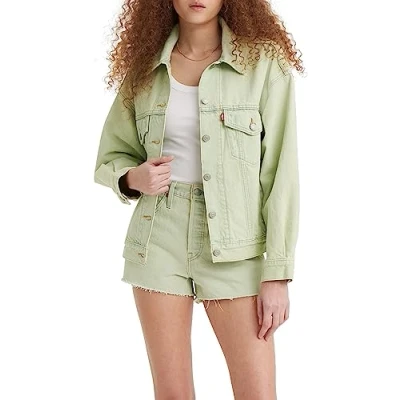 Abbildung von Levi&#039;s 90S Trucker Destructe Jeansjacke, Damen, Größe: Medium, Green