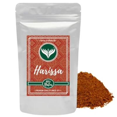 Abbildung von Azafran Harissa Gewürzzubereitung als Pulver geschrotet 250g