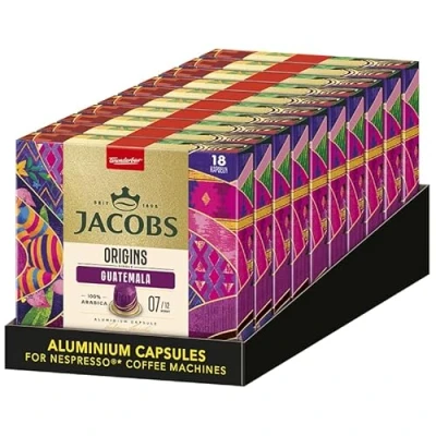 Abbildung von Jacobs Origins Guatemala, Single Origin 100% Arabica, Kapsel Set aus180 Kapseln, Vorratspack (10 x 18 Kapseln)