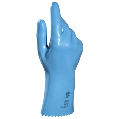 Abbildung von Arbeitshandschuhe säurebeständig Latex, 6/XS, MAPA jersette, Blau