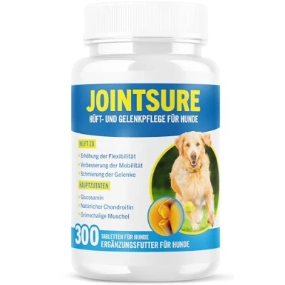 Abbildung von JOINTSURE Gelenktabletten Hund Premium Gelenk Kapseln, 300 Tabletten mit Glucosamin, Gelenkpulver &amp; Grünlippmuscheln, für verbesserte Mobilität Gelenkgesundheit bei Hunden