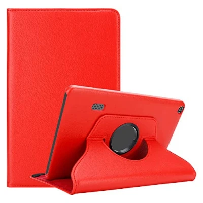 Abbildung von Cadorabo Hülle kompatibel mit Huawei MediaPad T3 7 (7.0 Zoll) Tablethülle ohne Auto Wake Up aus Kunst Leder Flip Klappbare Stoßfeste Cover für Tasche in Rot