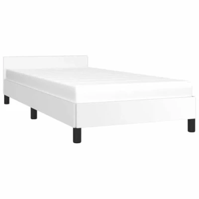 Abbildung von vidaXL Bett Bettgestell mit Kopfteil Weiß 80x200 cm Kunstleder