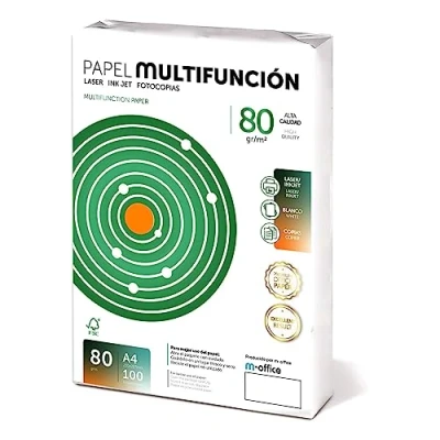 Abbildung von Folios A4, 80 g, 100 Blatt, Mehrzweckpapier für Drucker, Laserdrucker und Injektionsdrucker, Kopierer, Fax, Büro, Schulbedarf, Blattpaket, m office (100 g)