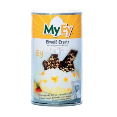 Abbildung von MyEy EyWeiß, Eiweiß Ersatz, vegan, natürlich &amp; voll aufschlagbar, mit pflanzlichen Proteinen, glutenfrei, 1er Pack (1 x 200g)
