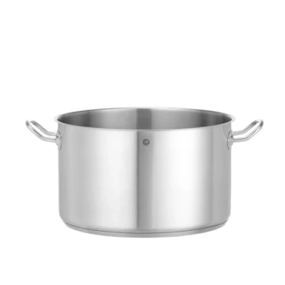 Abbildung von HENDI Kochtopf, Mittel, ohne Deckel, Fleischtopf, Geeignet für Gasherd, Induktionsherd, Elektroherd, Ceranherd, Geschirrspülmaschinengeeignet, 9,5L, ø280x(H)155mm, Edelstahl