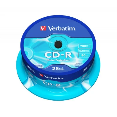 Abbildung von CD R 80 Min/700 MB VERBATIM Extra Protection 52x Cakebox 25 Stück