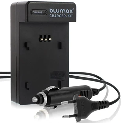 Abbildung von Blumax® Akku Ladegerät ersetzt Panasonic DMW BLH7 / BLH7E BLH7PP Lumix DMC GM1 GM5 GF7 Netzteil KFZ