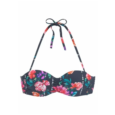 Abbildung von Sunseeker Bandeau Bikinitop, Damen, Größe: 34xD, Marine bedruckt