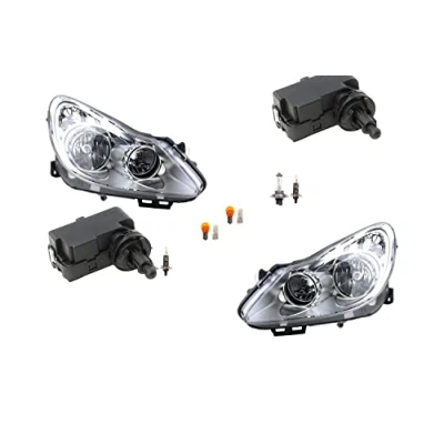 Abbildung von Johns, Scheinwerfer passend für Opel Corsa D 07/06 12/10 Leuchtmitt. Li Re + Stellmotor