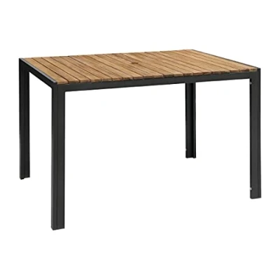 Abbildung von Bolero DS153 rechteckiger Stahl und Akazienholztisch, 120cm x 80cm, NA