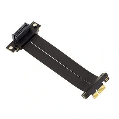 Abbildung von KALEA INFORMATIQUE Riser PCI Express Gen 4.0 Erweiterungsmatte ein PCIe x1 Port männlich zu weiblich, mit einer Bandbreite von 16 GT/s.
