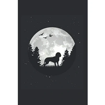 Abbildung von Hannoverscher Schweisshund Notizbuch: Schweißhund Mond / 6x9 Zoll 120 karierte Seiten