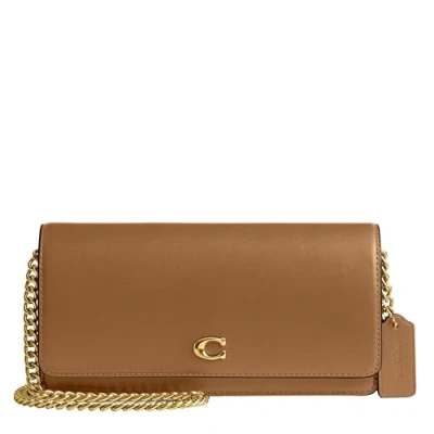 Abbildung von Coach Refined Essential Wallet ON Chain Umhängetasche, Damen, Größe: One Size, Honey brown